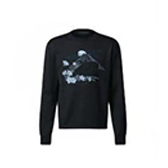 lv louis vuitton knitted print crew neck pullover long sleeve sweatshirt